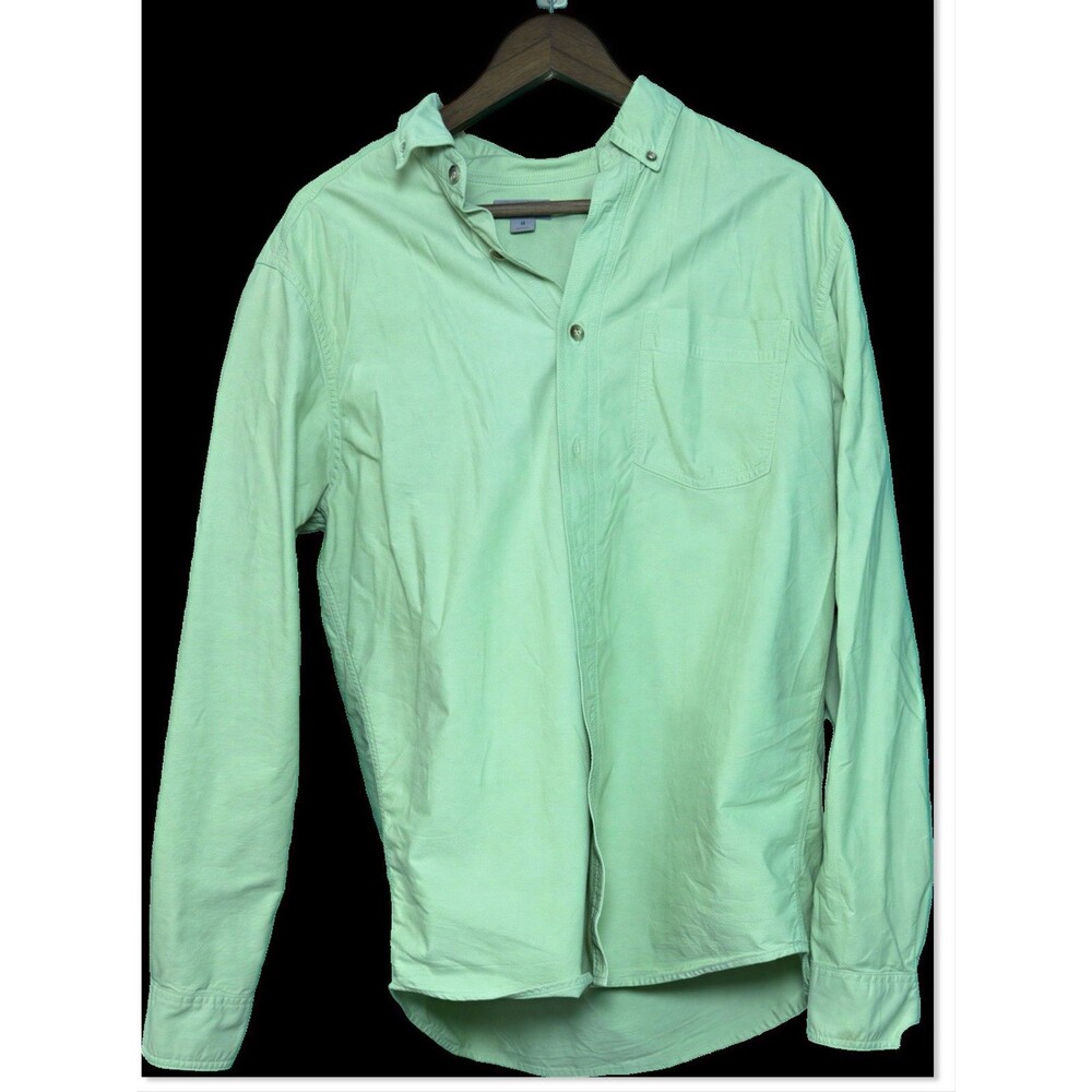 Guide Series Gander Mountain Mens M Sage Green Button Down Shirt 100% Cotton